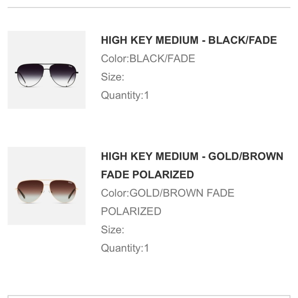 Quay High Key Medium Sunglasses